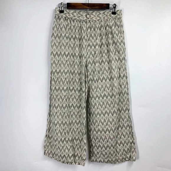 Srishti Women's Elastic Waist Wide‎ Legged Cropped Casual Pants SIze L - Picture 1 of 12